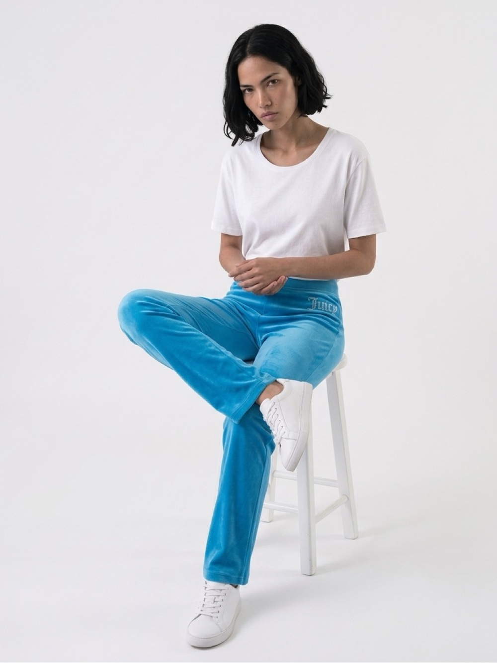 Juicy Couture Velour Track Pants in Bright Turquoise